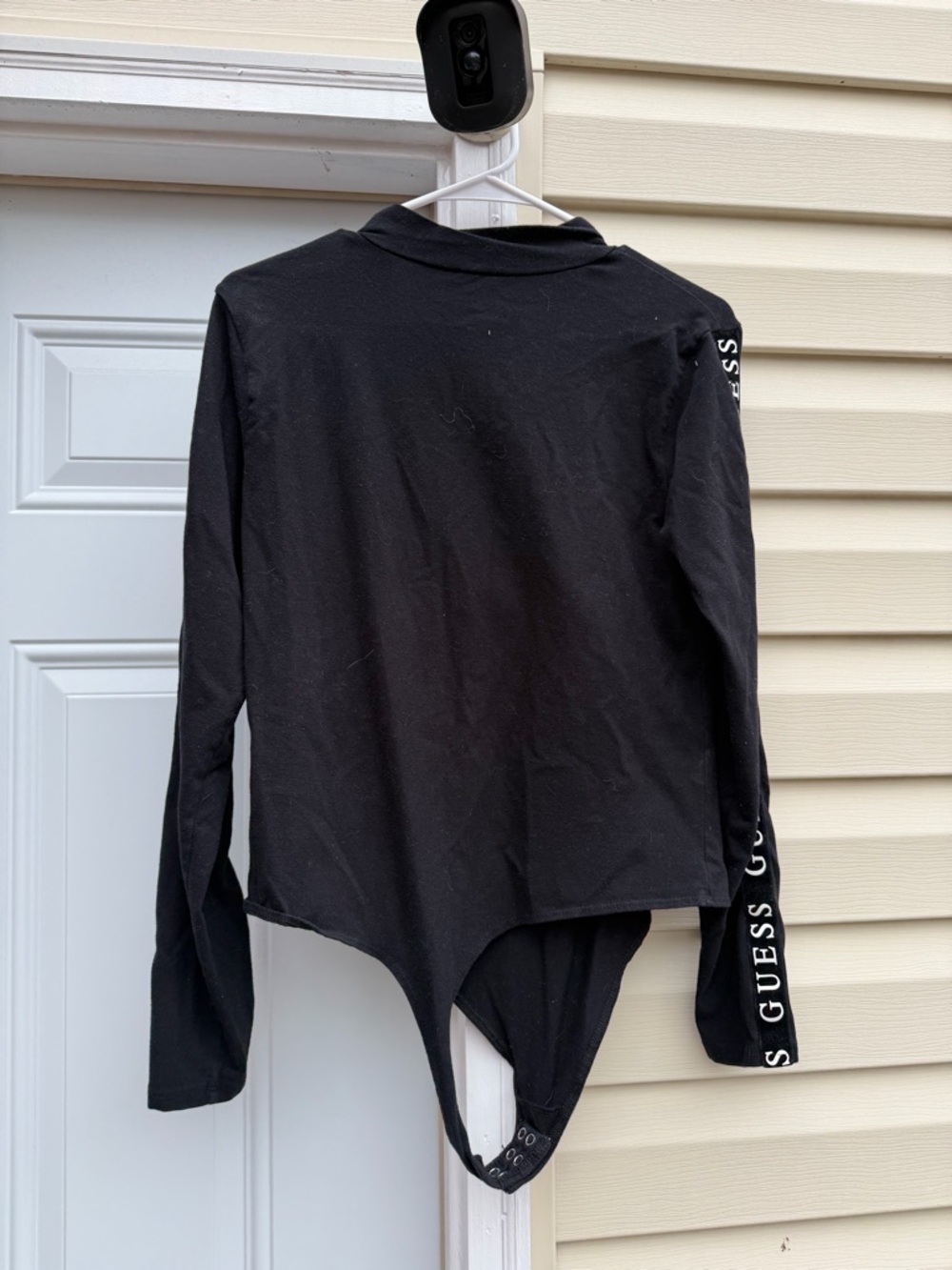 Guess Black Long-Sleeve Zip Bodysuit with Logo Sleeve xxl - Picture 9 of 9